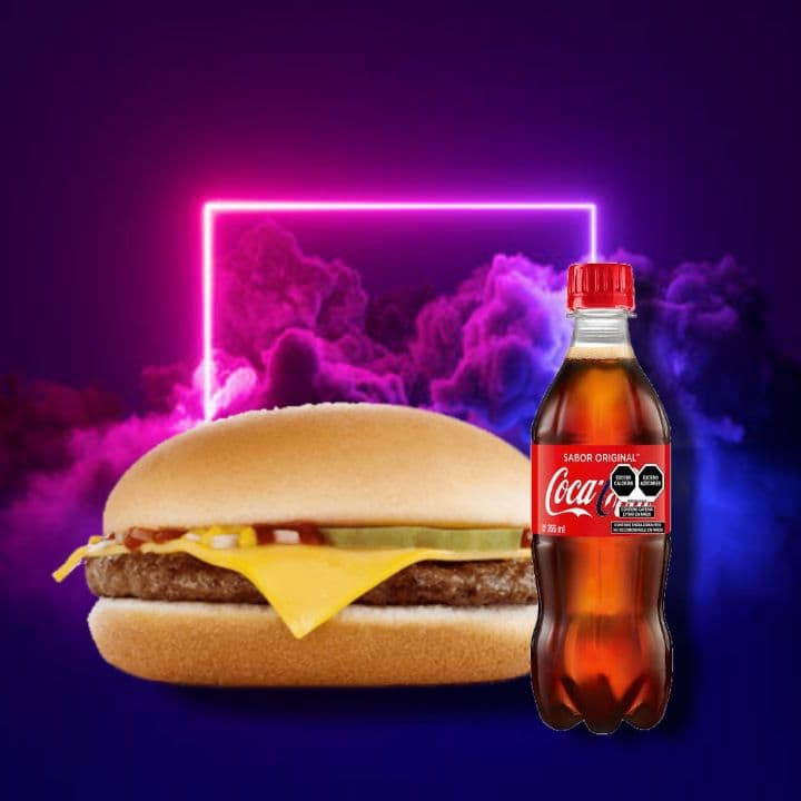 Burger Sencilla con Papas 60g + refresco 355 ml