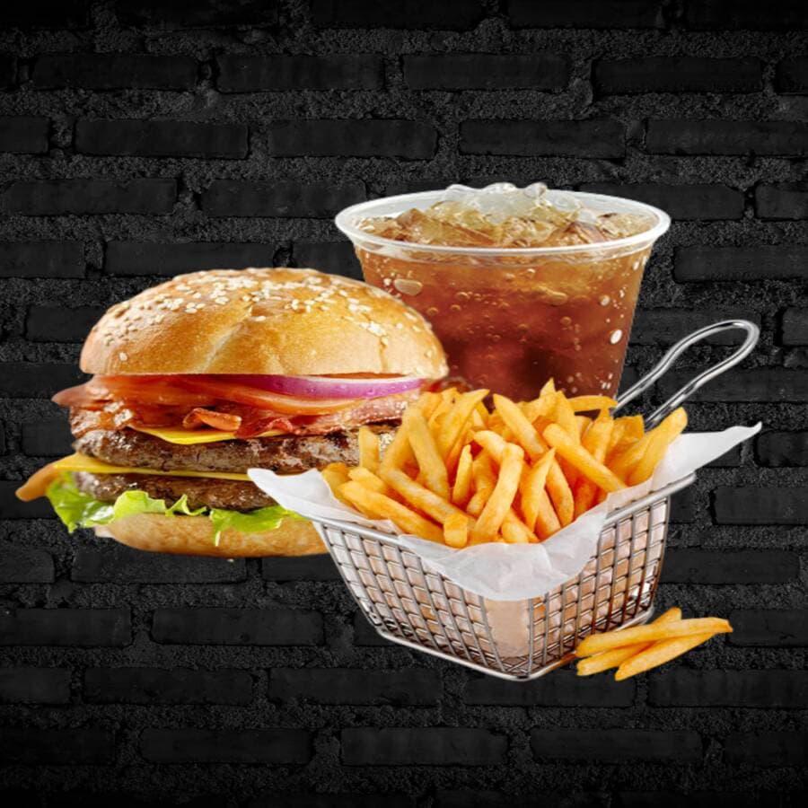 Hamburguesa Doble + Papas + Té de Durazno