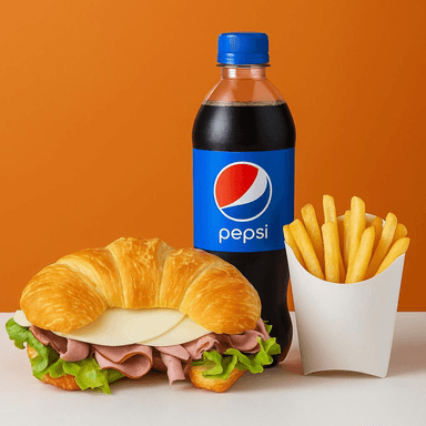 COMBO CUERNITO PREPARADO, SODA Y PAPAS