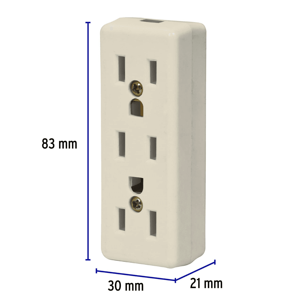 Multicontacto triple para extensión 2 polos+TIERRA