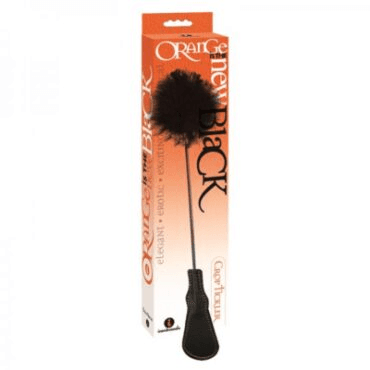 Riding Crop Feather Tickler Black
