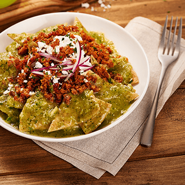 Chilaquiles Verdes con Carne al Pastor