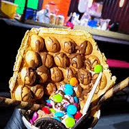 Bubble Waffles con lunetas y nutella