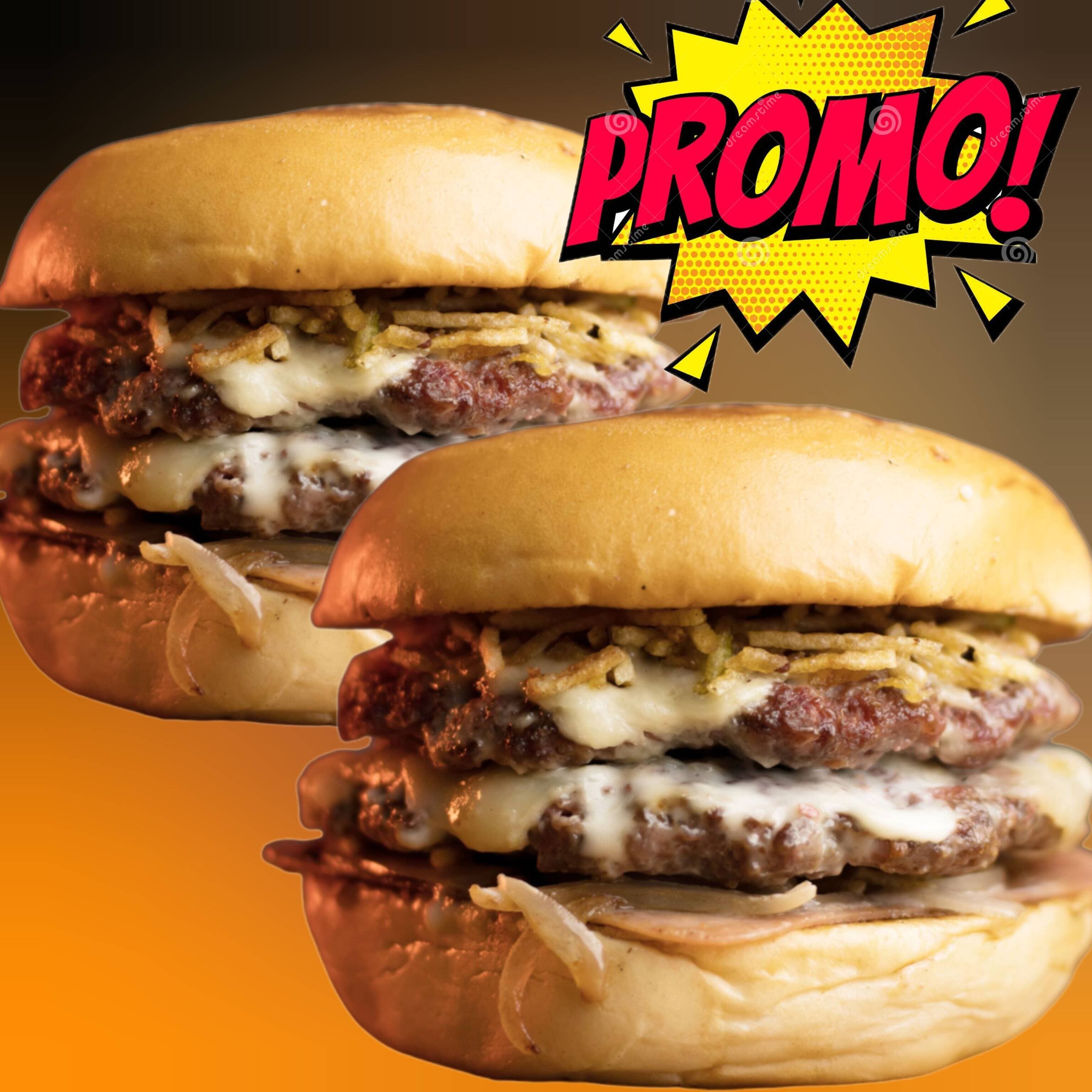 PROMO 2 BURGERS DOBLE CARNE 100% RES😱😱