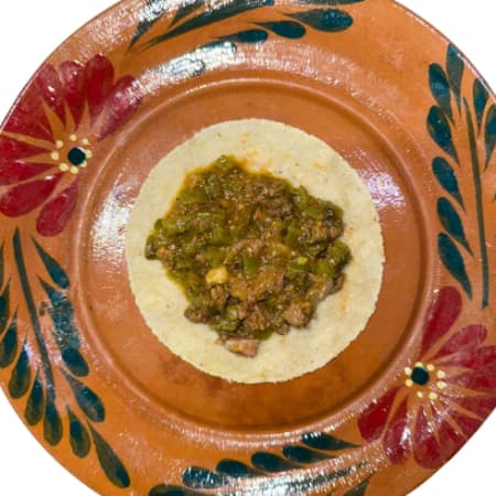 TACO DE NOPALES CON LONGANIZA