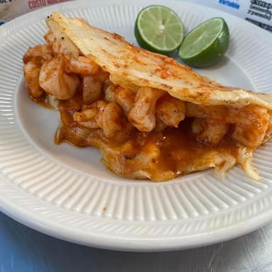 Taco Camarón Enchilado con Queso