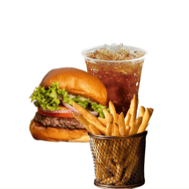 Hamburguesa de res + Papas + Mr tea