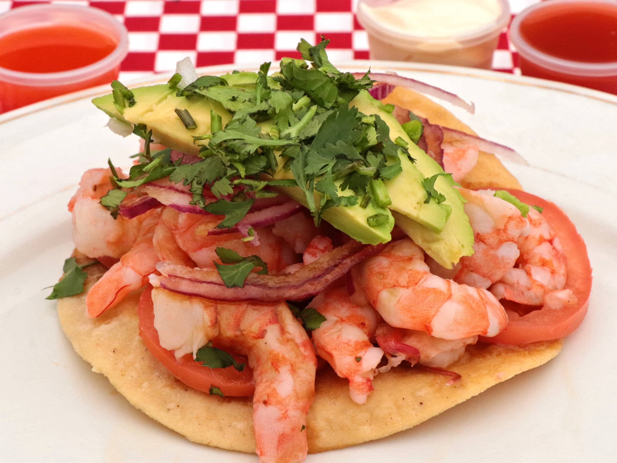 Orden tostadas de camarón 3 pzs 🌴