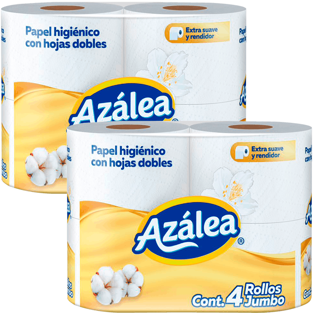 2 PAPEL HIGIENICO AZALEA 4 ROLLOS 350 HOJAS