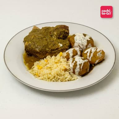 Cabeza de Lomo en Salsa Verde con Papa Cambray