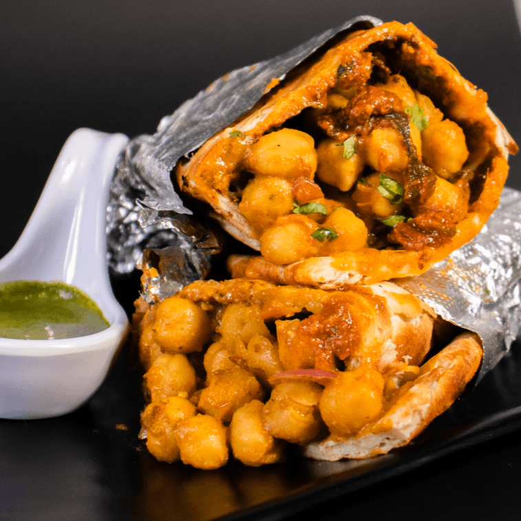 Chana (Chickpeas) Masala Burrito