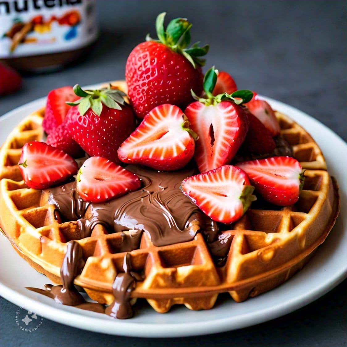 Waffle de nutela con fresas