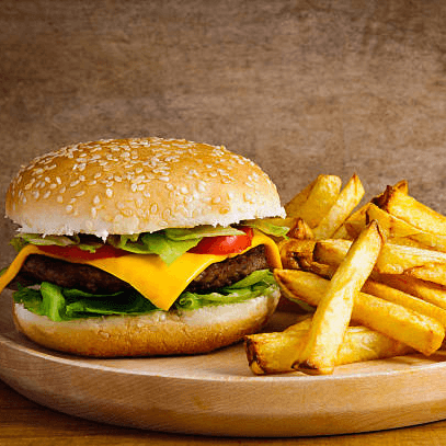 Hamburguesa con Papas a la Francesa