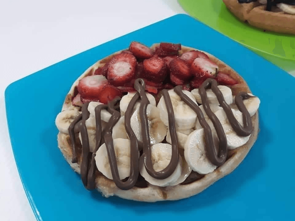 Waffle con Nutella, Plátano, Fresa Lechera