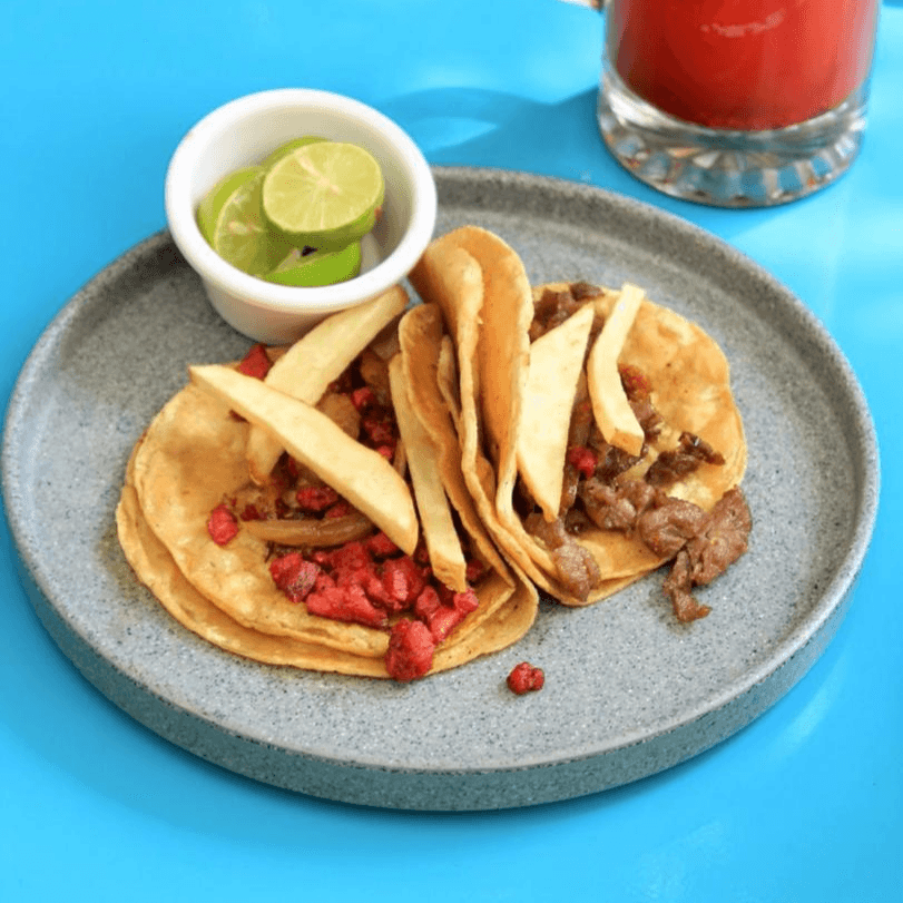 Taco de Bistec, Cecina, Chorizo, Adobada