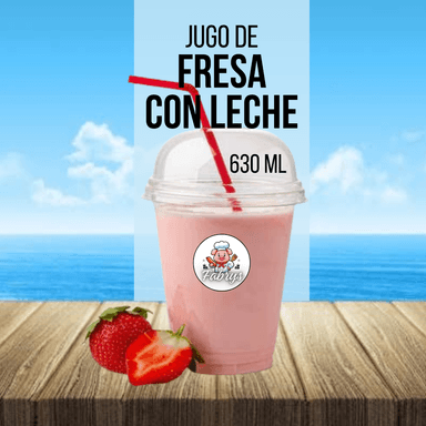Jugo de Fresa C/ Leche 16 Oz