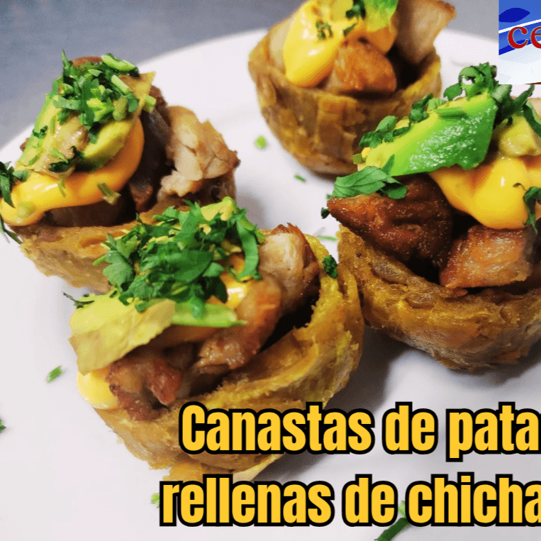 Canasta De Patacón Rellenas de Chicharrón