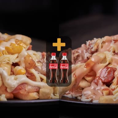 Papas D'Kché + Papas Maicitos + 2 Coca Cola