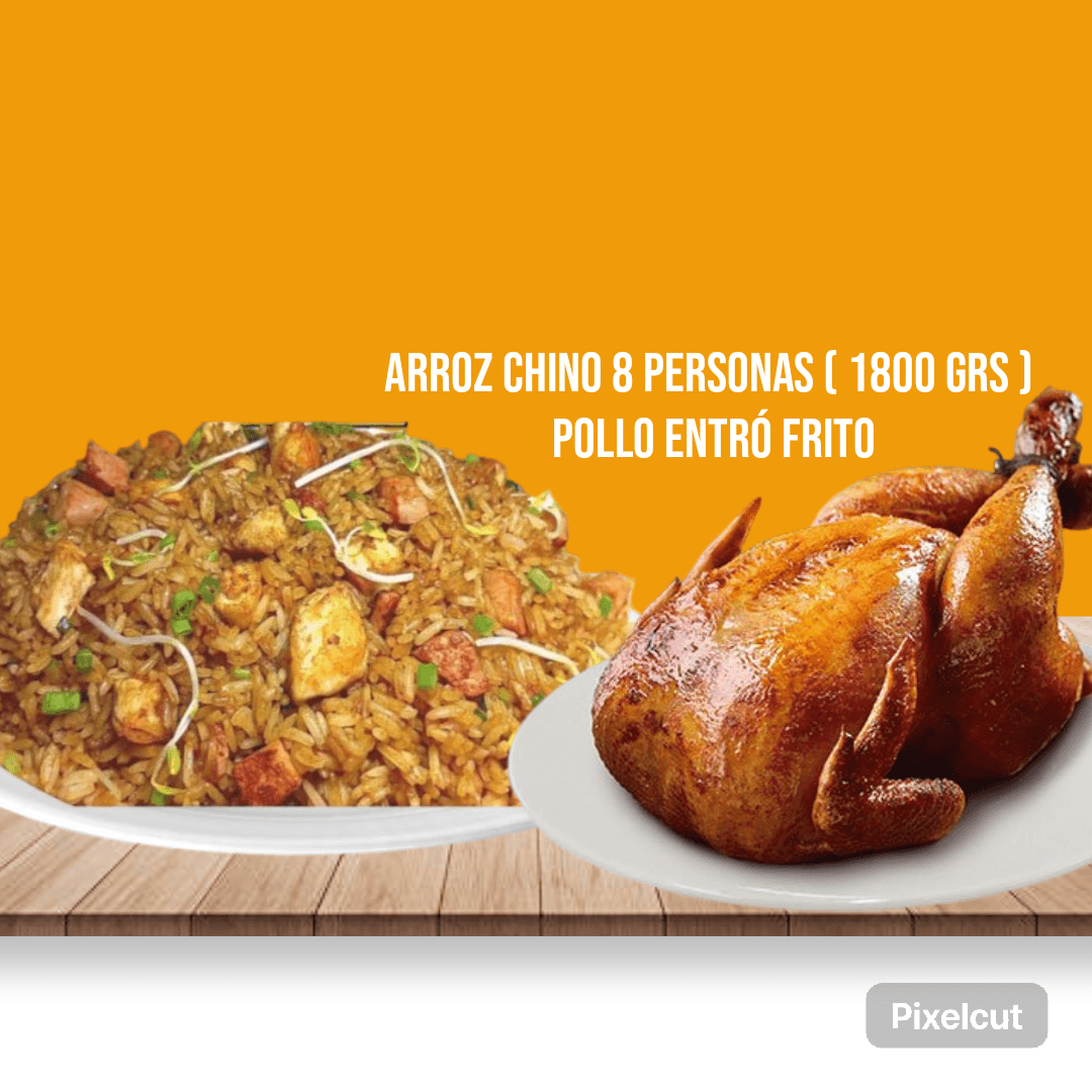 Arroz Chino 8 Personas más Pollo Entero Frito