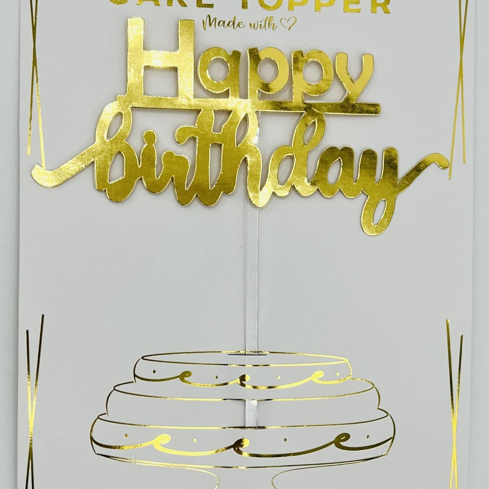 Topper Happy Birthday Dorado