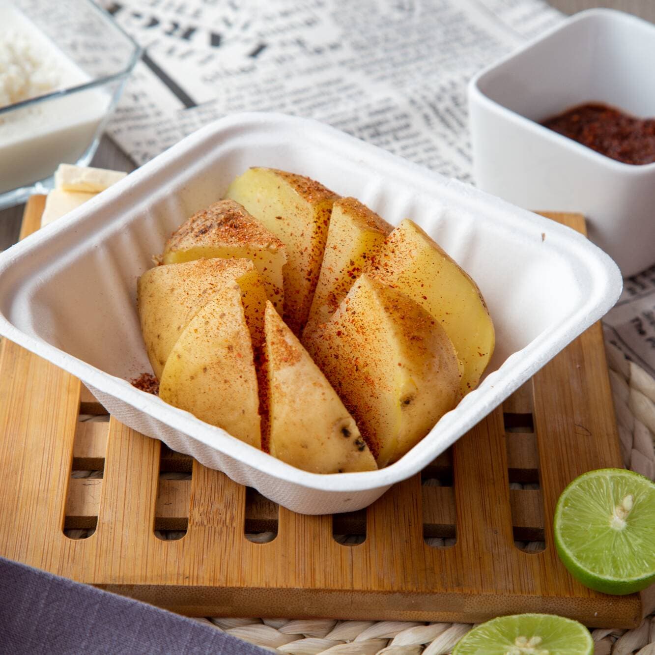 Papa Cocida con Sal y Limón