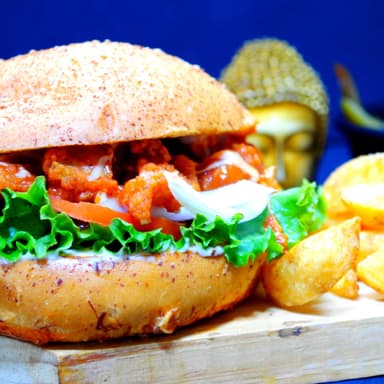 Hamburguesa de Boneless Bufalo con Papas Gajo