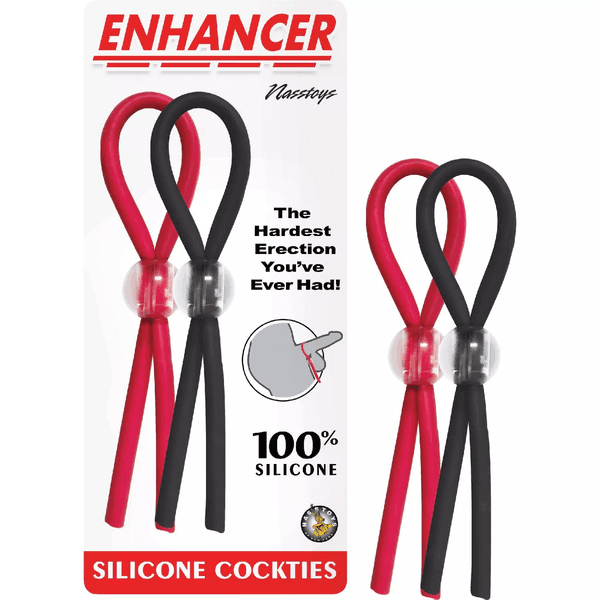 ENHANCER SILICONE COCKTIES RED AND BLACK