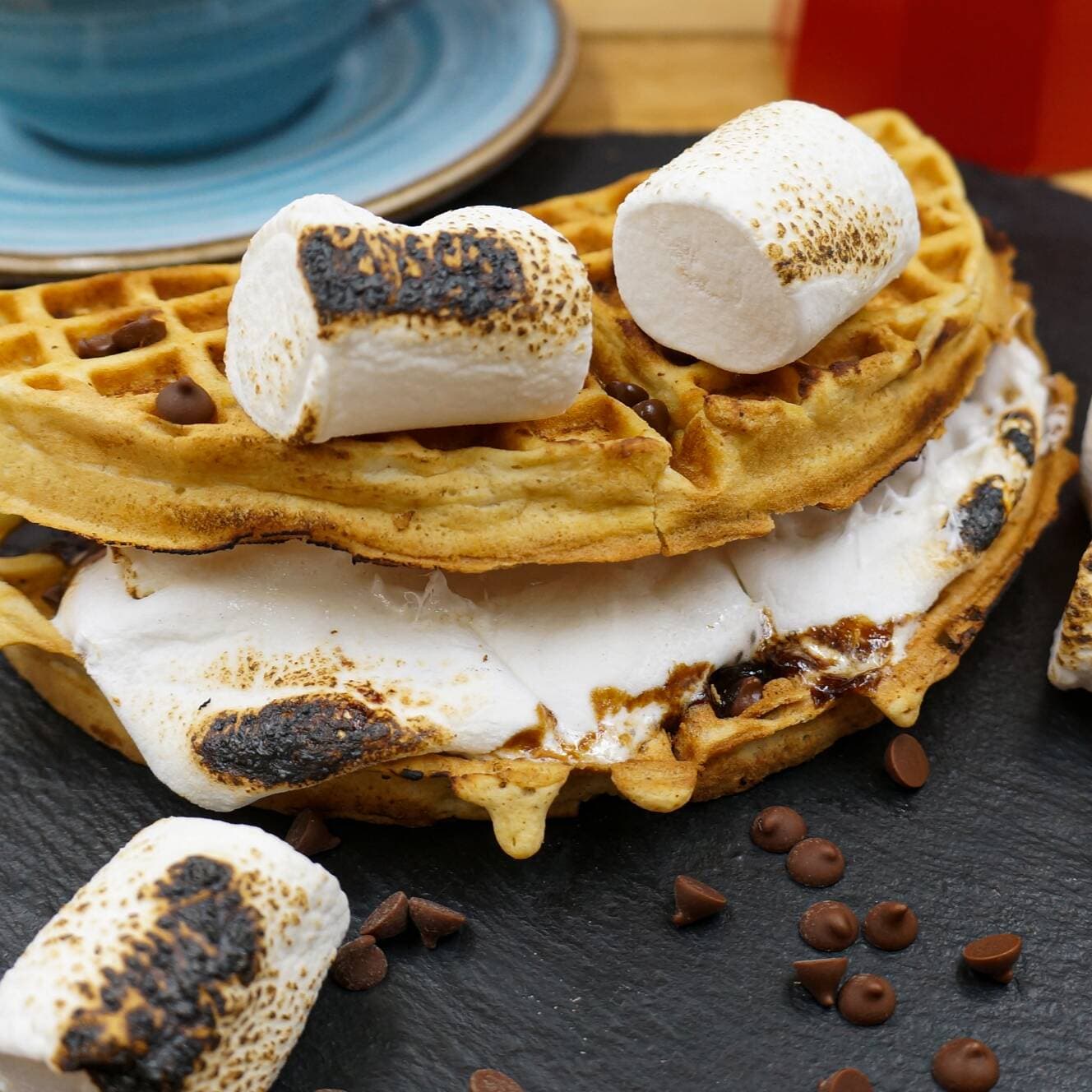 Waffle de Chocochips y S´mores