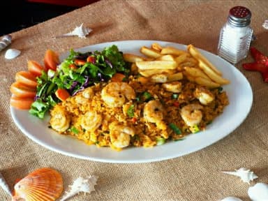 Arroz con Camarones + Acompañamiento