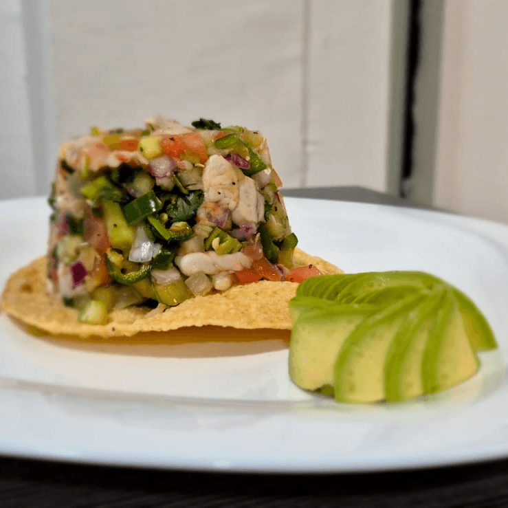 Tostada de Ceviche de Camarón