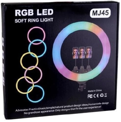 Aro De Luz Rgb Con Tripie Mj45 18 Pulgadas