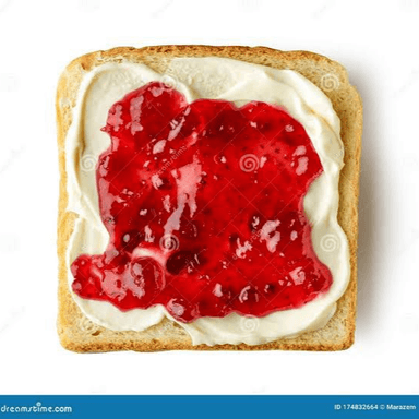 Pan Tostado con Philadelphia y Mermelada