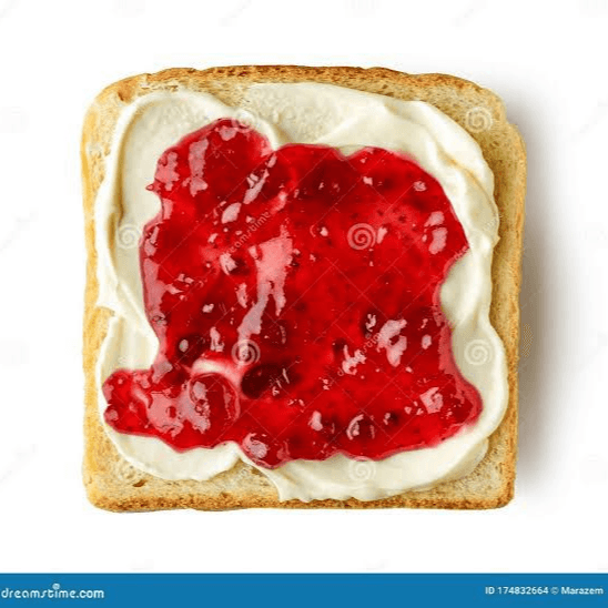 Pan Tostado con Philadelphia y Mermelada