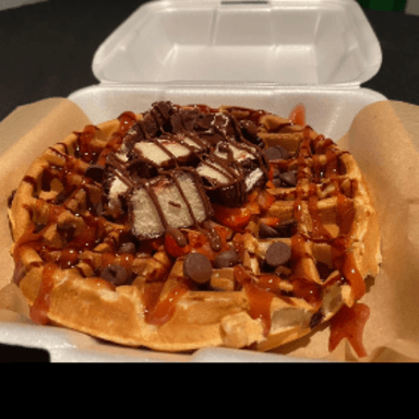waffle 2-3 frutas, un topping y un chocolate