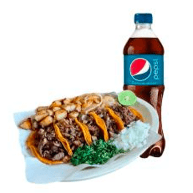 Promo Tacos de Bistec + refresco 600 ml