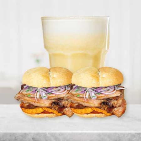 Combo Jugo de Piña y 2 Panes con Chicharrón