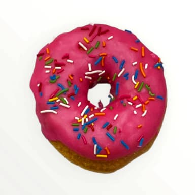 Dona Glaseada de Fresa con Chispas