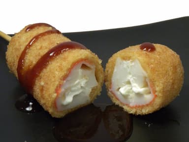 Kushiage de Cangrejo y filadelfia
