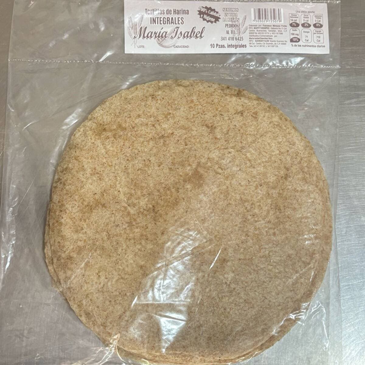 Tortilla de Harina Integral
