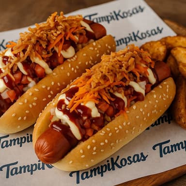 Dúo Hotdogs Jumbo Con Papas Gajo