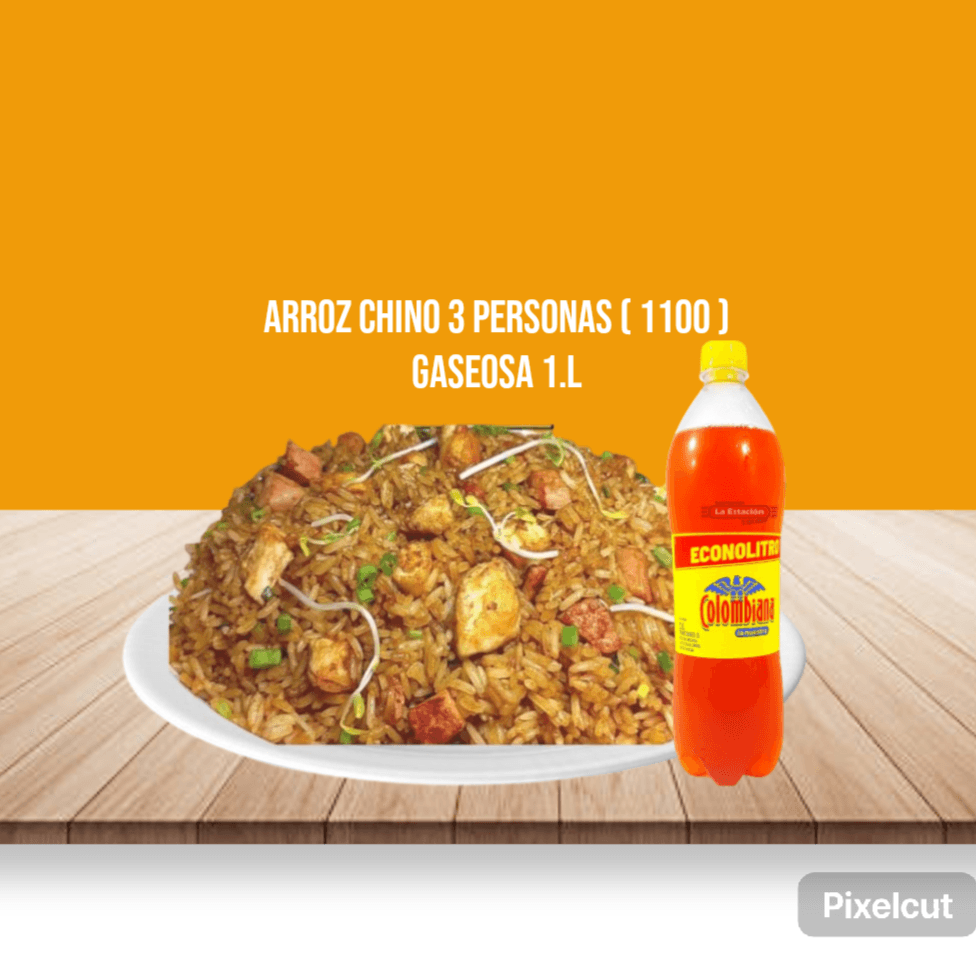 Arroz Chino 3 Personas Incluye Gaseosa 1 L