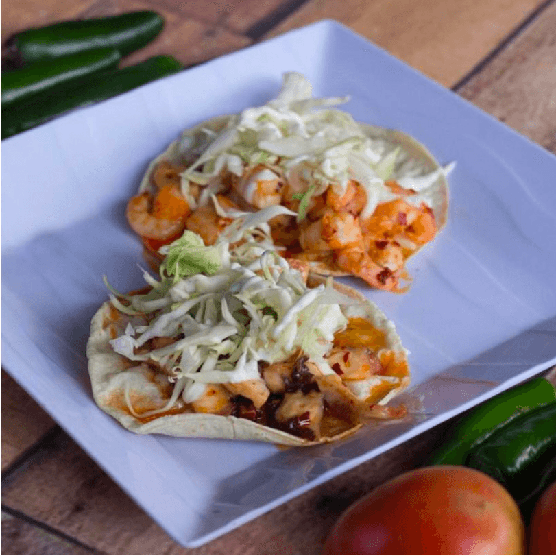 TACO DE CAMARON ENCHILADO