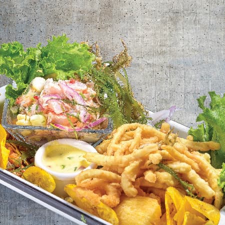 Ceviche y Chicharrón de Pota
