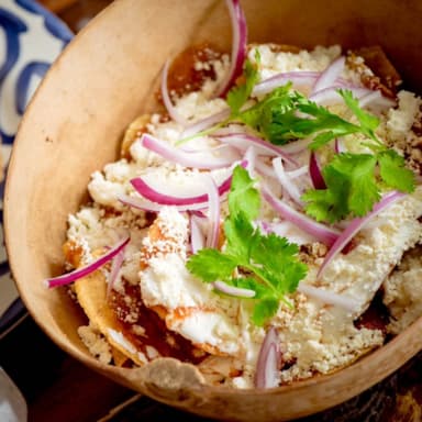 Chilaquiles Individuales Salsa Mole