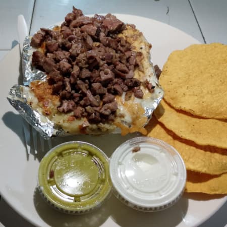 Papa Asada Arrachera a la Brasa