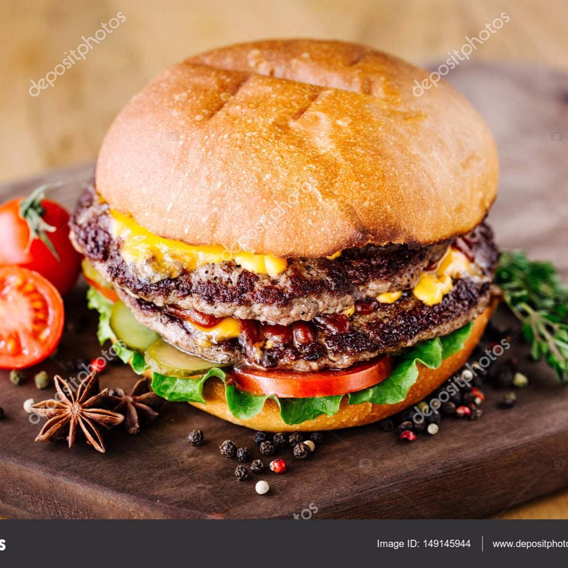 doble chesse burger bbq con tocino