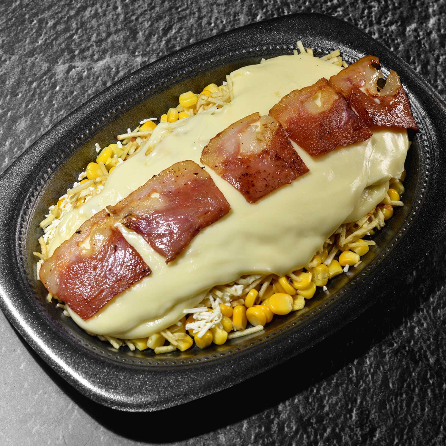 Mazorca Americana Desgranada Gratinada y Tocineta