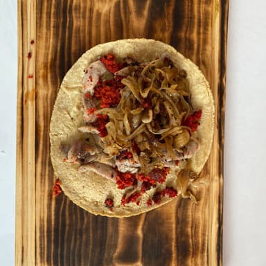Taco Campechano Asada y Chorizo