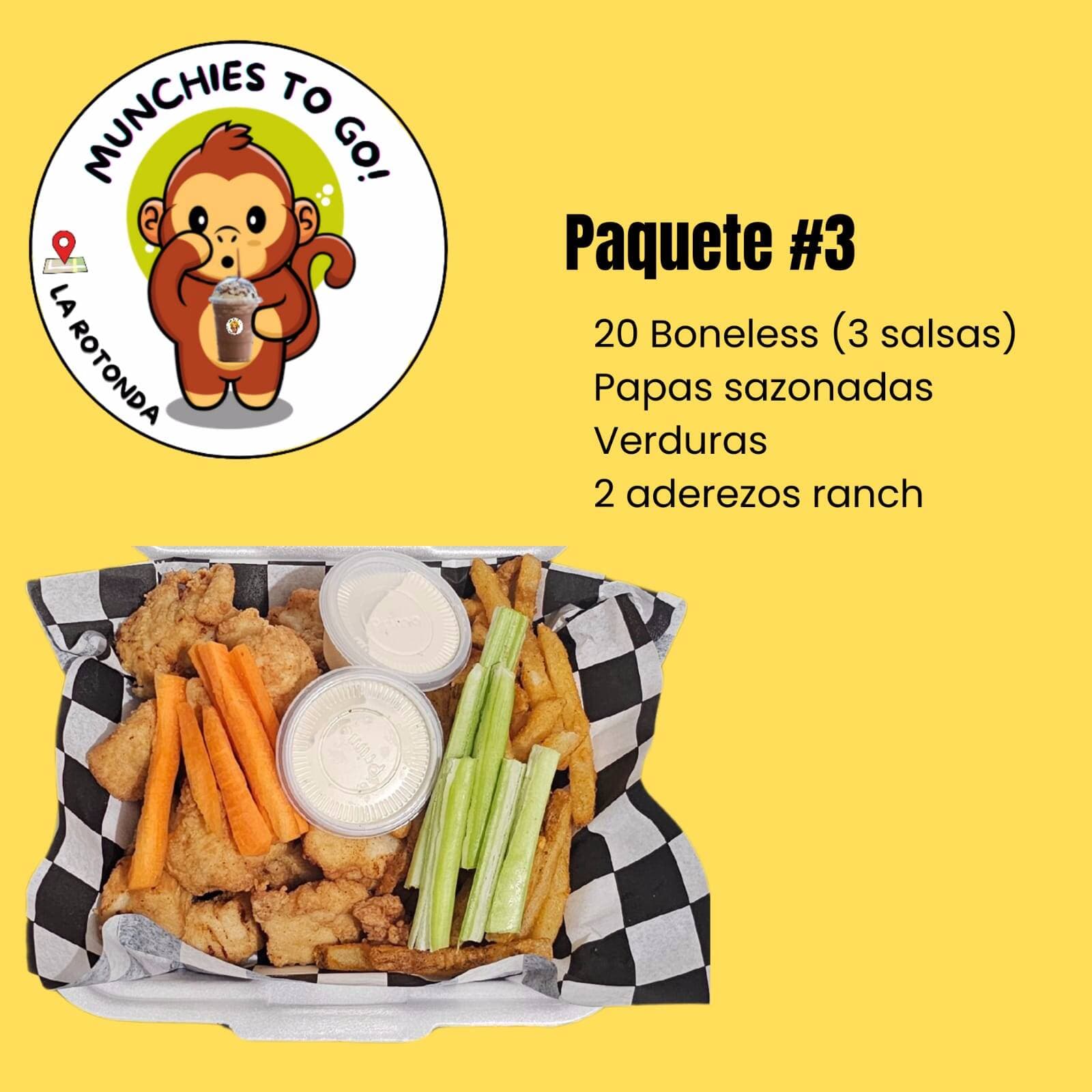 Paq#3 - 20 Boneless y Papas Sazonadas