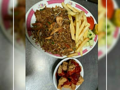 Cantones con Trocito de Pollo en Salsa Agridulce